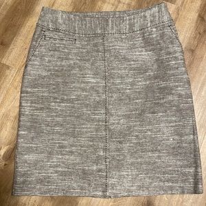 Linen blend pencil skirt